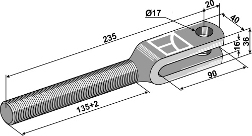 IHOF Hubstangengabel M24x3 Rechtsgewinde