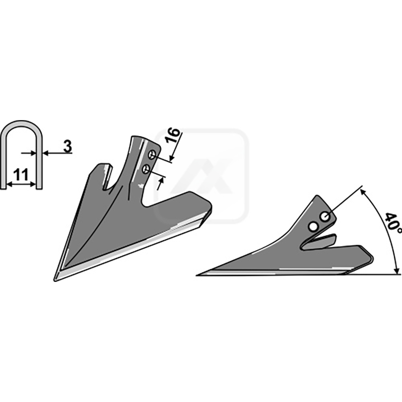 Landwirtschaft Bodenbearbeitung Grubber Schare & Leitbleche Hackschar Einböck|Schmotzer|Maschio | Gaspardo