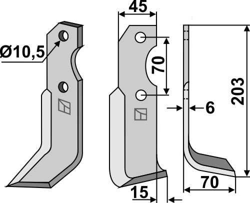 IHOF Fräsmesser 203x45mm, rechts