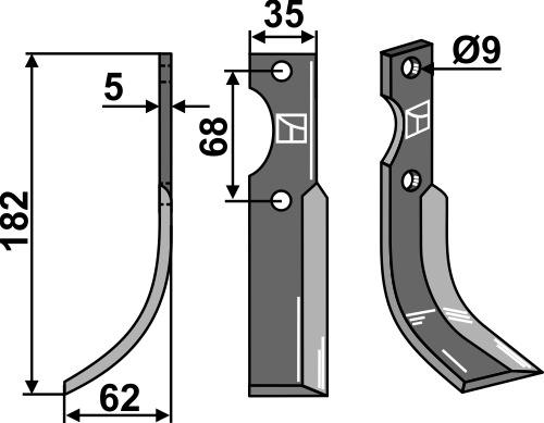 IHOF Fräsmesser 182x35mm, links