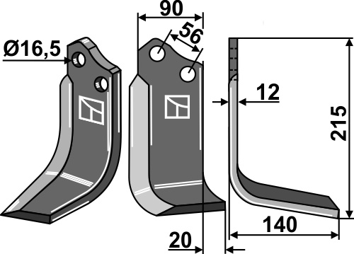 IHOF Fräsmesser 215x90mm, rechts