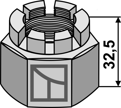 IHOF Kronenmutter M 30 x 3,5 für 30x30 Vierkantwellen