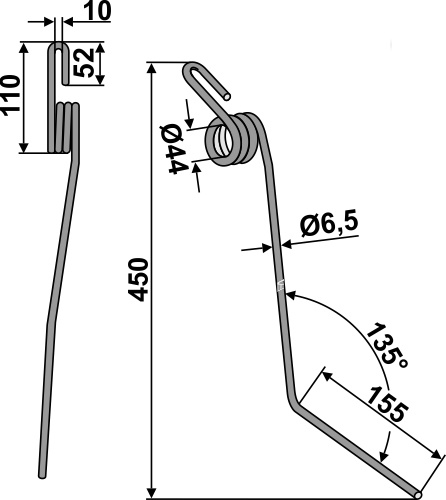 IHOF Striegelzinken Ø6,5mm