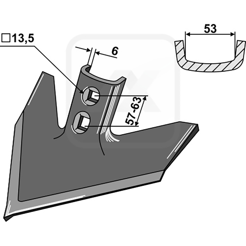 Landwirtschaft Bodenbearbeitung Grubber Schare & Leitbleche Gänsefussschar 200 x 6 Case IH