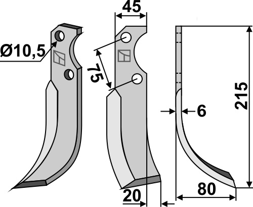 IHOF Fräsmesser 215x45mm, rechts