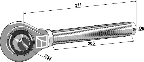 IHOF Spindel 1.3/4'' - rechts Gewinde