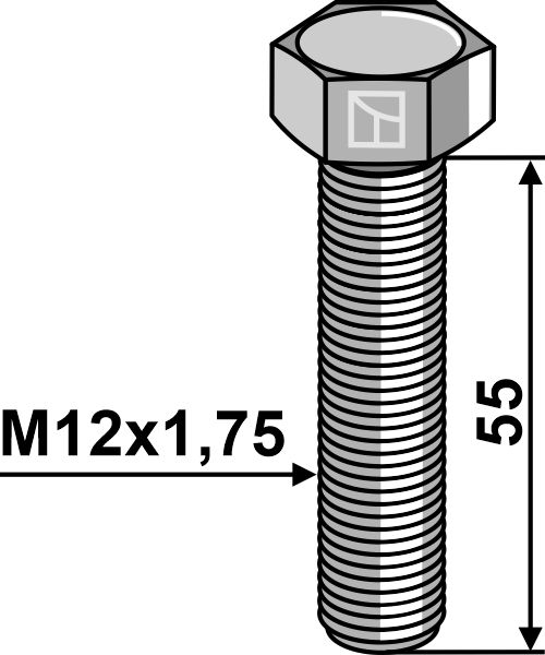 IHOF Sechskantschraube M12x1,75x55 ohne Mutter
