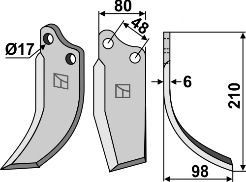 IHOF Fräsmesser 210x80mm, rechts