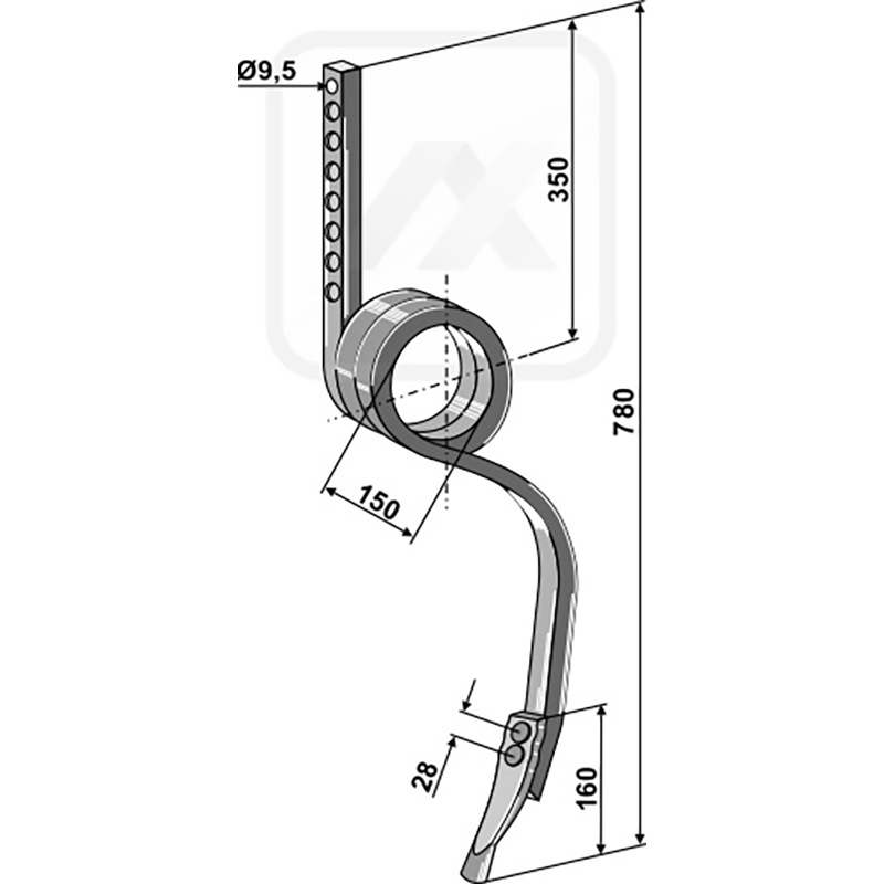 Landwirtschaft Bodenbearbeitung Grubber Schare & Leitbleche Spurlockererzinken mit Schar Köckerling