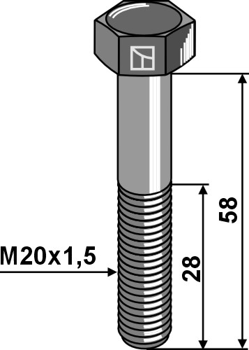 IHOF Sechskantschraube mit Feingewinde - M20x1,5X58 - 10.9