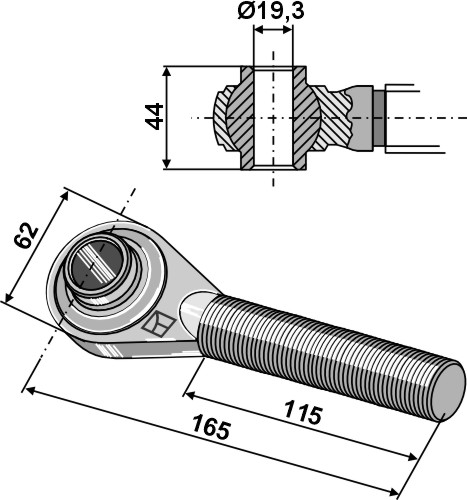 IHOF Spindel M24x2,5 mit gehärteten Kugelaugen