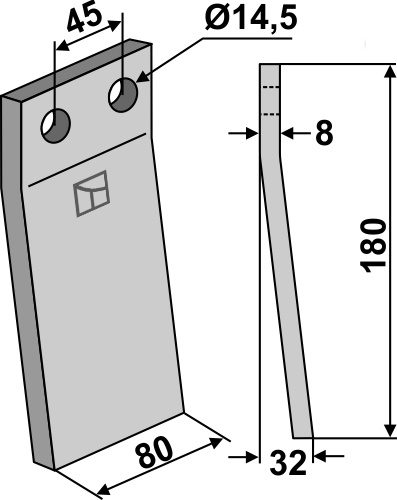 IHOF Rotorzinken 180x80mm
