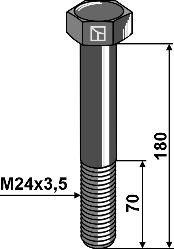 IHOF Sechskantschraube M24x3,5x180 ohne Mutter