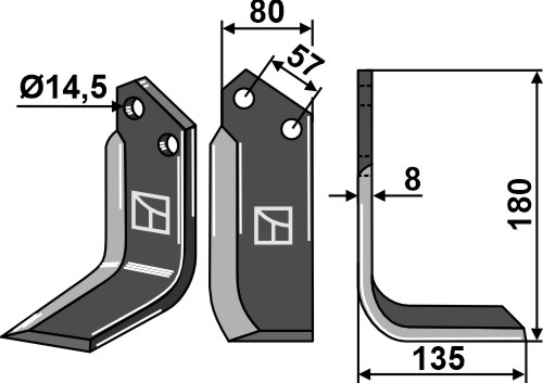 IHOF Fräsmesser 180x80mm, rechts