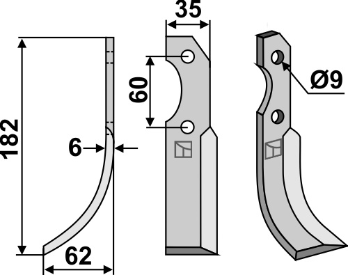 IHOF Fräsmesser 182x35mm, links