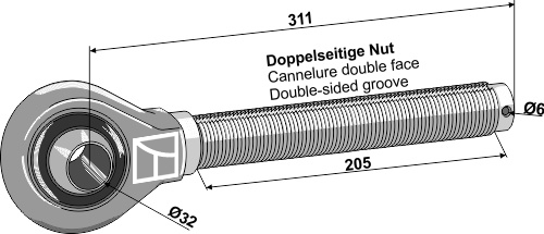 IHOF Spindel 1.3/4'' - links Gewinde