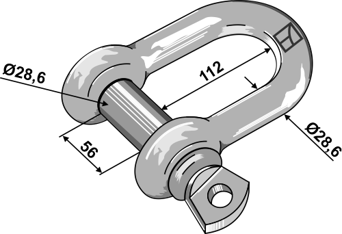 IHOF Gerader Schäkel 28,6mm verzinkt