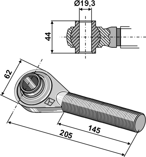 IHOF Spindel M24x3 mit gehärteten Kugelaugen