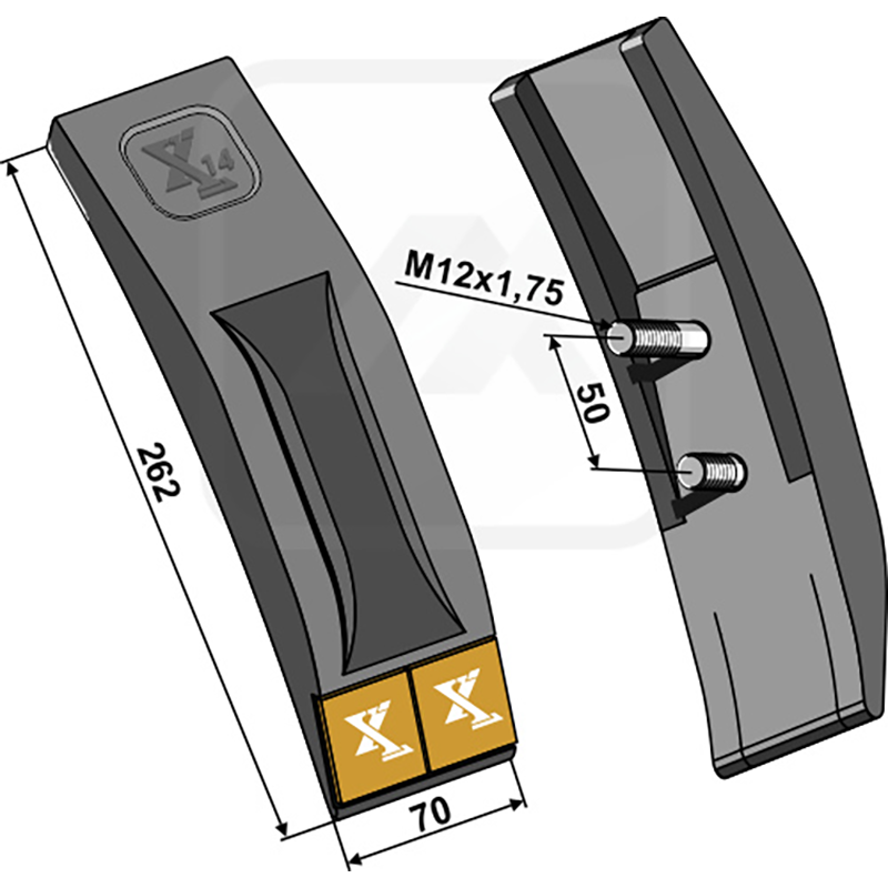 Landwirtschaft Bodenbearbeitung Grubber Schare & Leitbleche Scharspitze - Hartmetall Grégoire Besson|Quivogne