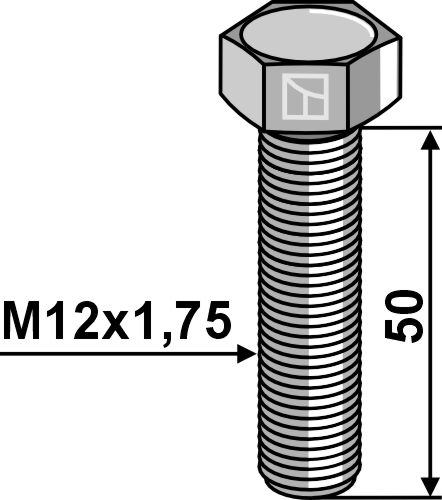 IHOF Sechskantschraube M12x1,75x450 ohne Mutter - Verzinkt