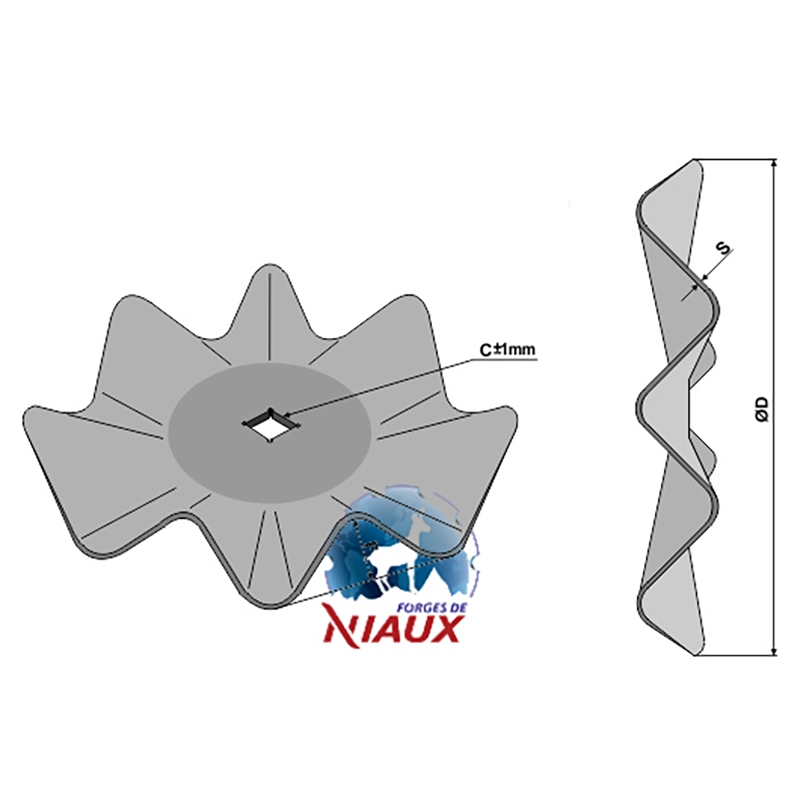 Landwirtschaft Bodenbearbeitung Scheibeneggen Scheibe gewellt Niaux