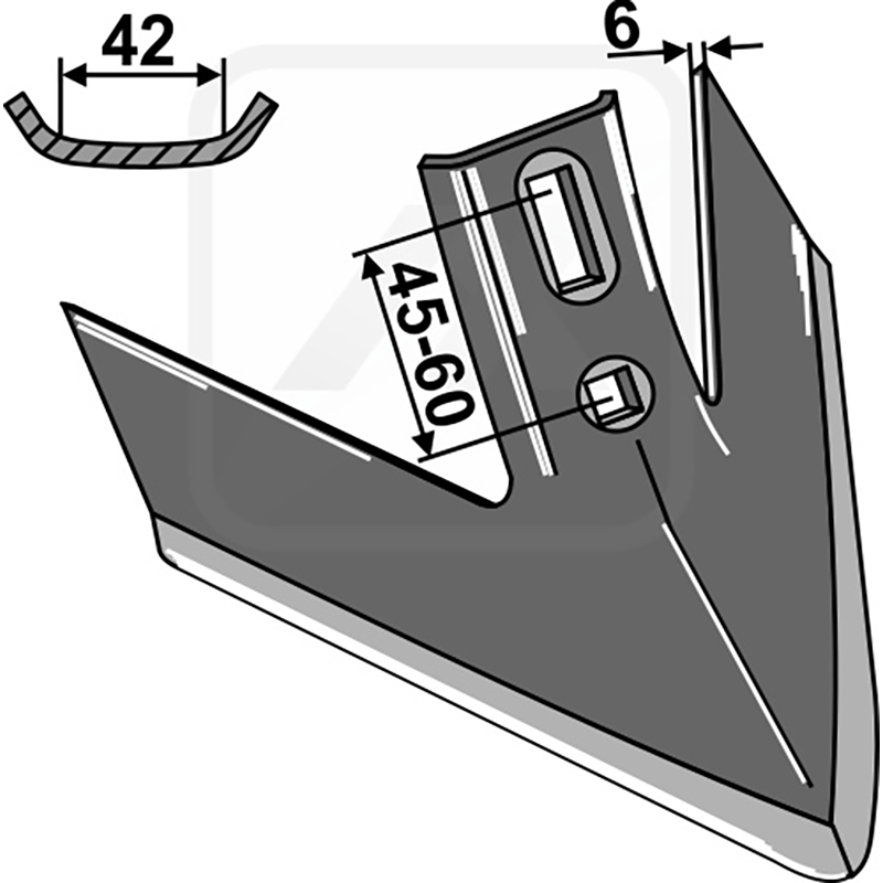 Landwirtschaft Bodenbearbeitung Grubber Schare & Leitbleche Kverneland-Turbo-Schar Kverneland