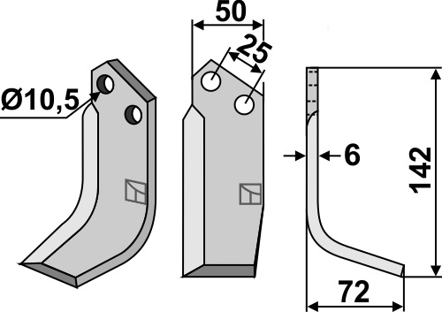 IHOF Fräsmesser 142x50mm, rechts