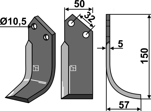 IHOF Fräsmesser 150x50mm, rechts