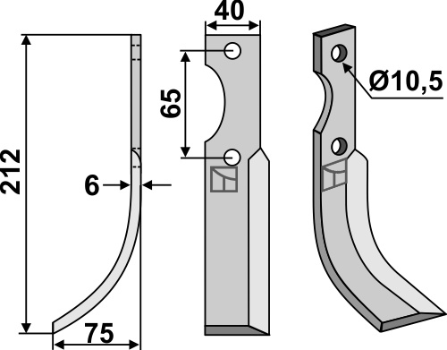 IHOF Fräsmesser 212x40mm, links